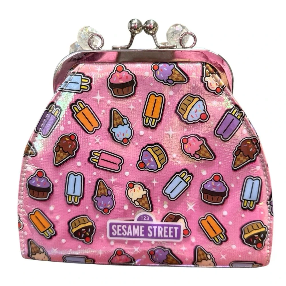 Sesame Street Place Abby Cadabby‎ Pink Purse Hand Bag Beaded Handle